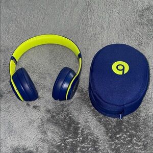 Beats by Dre On-Ear Headphones in Navy Blue and Neon Yellow
